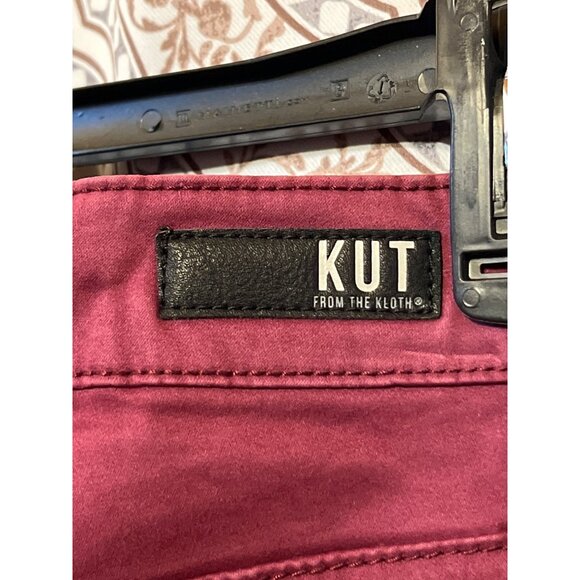 KUT From The Kloth Womens Burgundy Diana Skinny Jeans Size 00 Stretch Cotton Ble - Picture 9 of 10